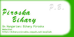 piroska bihary business card